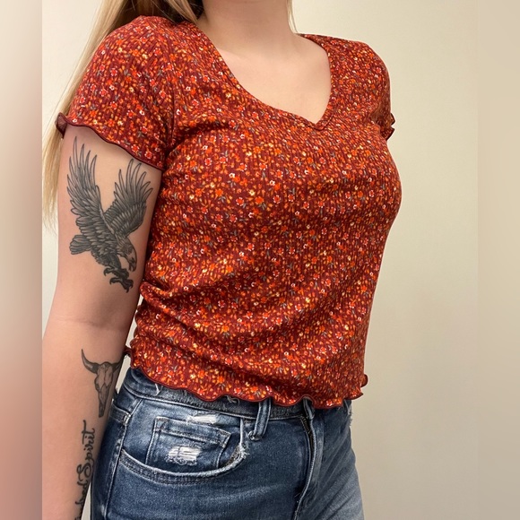 Floral short sleeve shirt size M - Picture 2 of 3